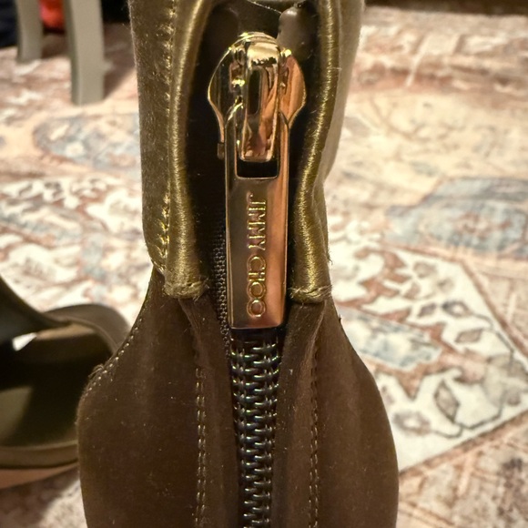 Jimmy Choo Brown and Gold Chunky Heels - Picture 3 of 6